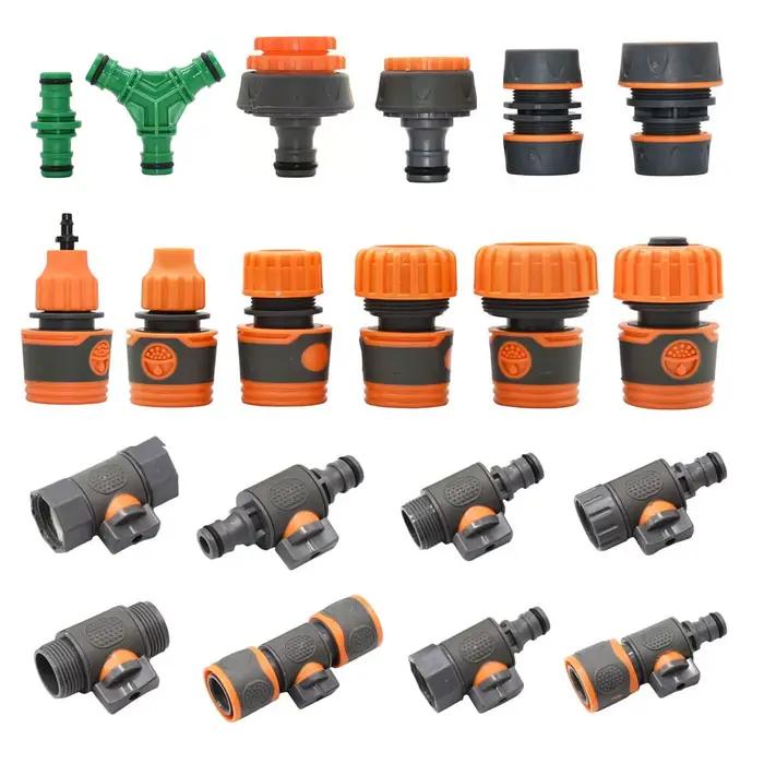 Connecteur de tuyau d'arrosage 1/4 "1/2" 3/4 "1", robinet de jardin, coupleur de tétines de 16mm, sy