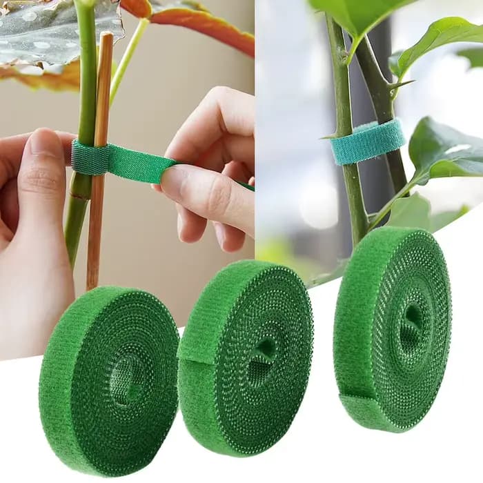 3 rouleaux de ficelle de jardin verte, attaches pour plantes, Bandage pour plantes en Nylon, boucle