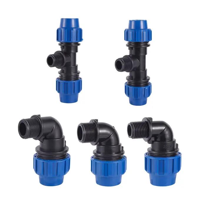 Raccords de tuyaux connecteur PE 20MM 25MM 32MM, Tube d'eau direct 1/2 "3/4" 1 ", filetage mâle, rac