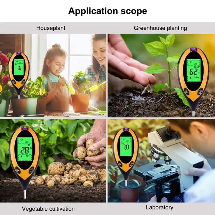 Yieryi – testeur numérique de PH du sol 4 en 1 avec lumière noire, moniteur d'humidité et de tempéra