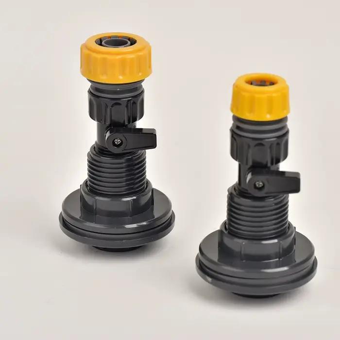 Kit de robinet de baril de pluie en PVC durable de 3/4", avec connecteur de tuyau de 1/2" 3/4", join