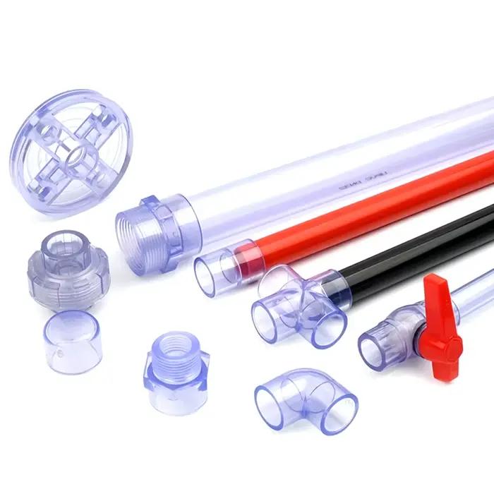 Connecteurs de tuyaux UPVC transparents bleus, 20 ~ 63mm, tuyau de Drainage pour Aquarium, raccords