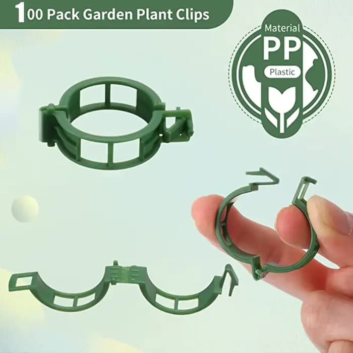 Clips de Support pour plantes, 100 pièces, attaches en plastique, Clips de piquet en treillis, Suppo