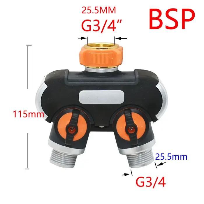 Séparateur de tuyau d'arrosage en plastique et laiton à 4 voies, 3/4 pouces, distributeur de connect