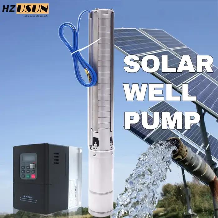 Pompe de forage submersible haute pression alimentée par panneau solaire 10HP 2 pouces de diamètre p