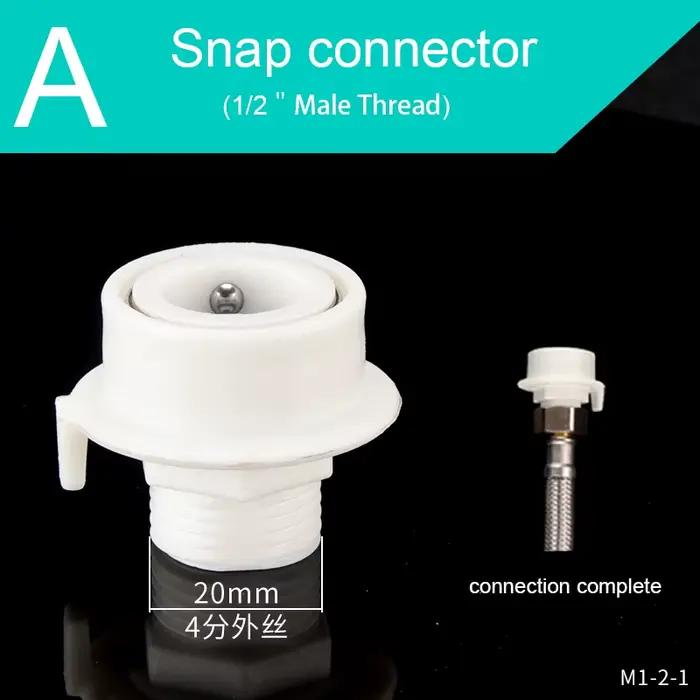 Adaptateur de Tuyau d'Entrée d'Eau de 1/2 Pouces, Filetage Mâle, Connecteur à Pression, Joint à Vis,