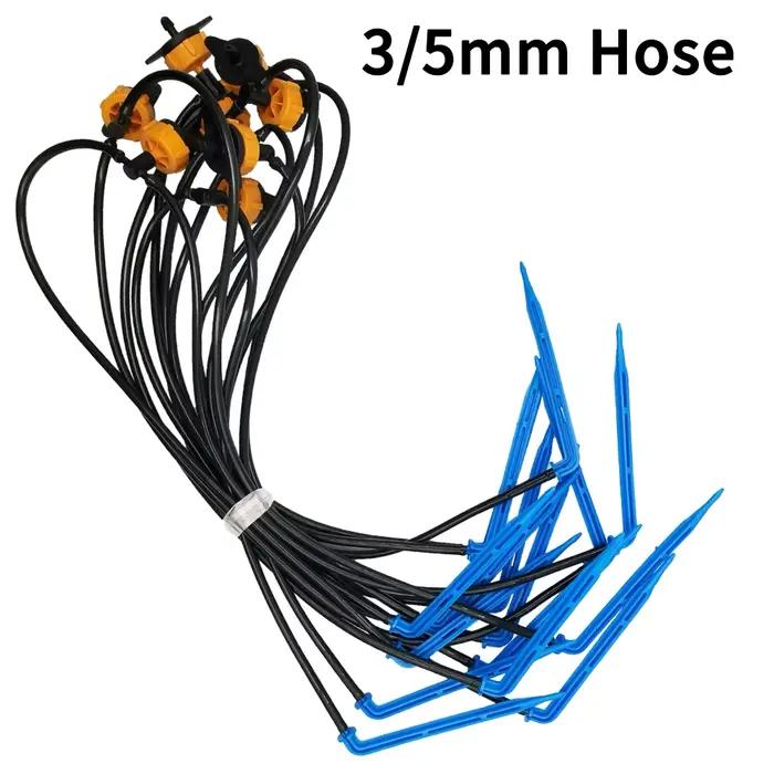 WUJIE-Tuyau d'arrosage de jardin, 5-100m, 3/5mm, 1/8 en PVC, micro tube d'irrigation goutte à goutte