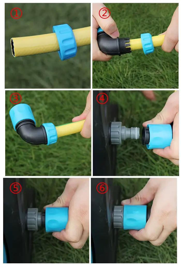 Kit de Raccord Rapide pour Tuyau d'Arrosage, Raccord de Réparation pour Système d'Irrigation, 16mm