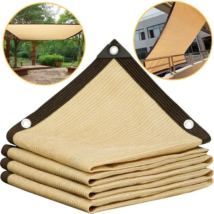Filet d'ombrage beige, protection UV, hangar pour plantes, pare-soleil extérieur, maille, pare-solei