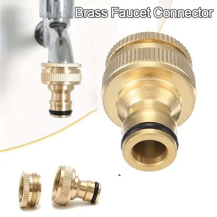 Adaptateur de tuyau d'arrosage en laiton 3/4\" 1/2\" fileté, connecteur de robinet pour nettoyeur ha