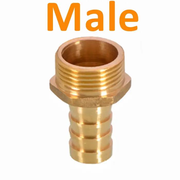 Raccord de tuyau en laiton 6/8/10/12/14/16/19/25mm, queue de barbe 1/8 "1/4" 3/8 "1/2" 3/4 "1" BSP m