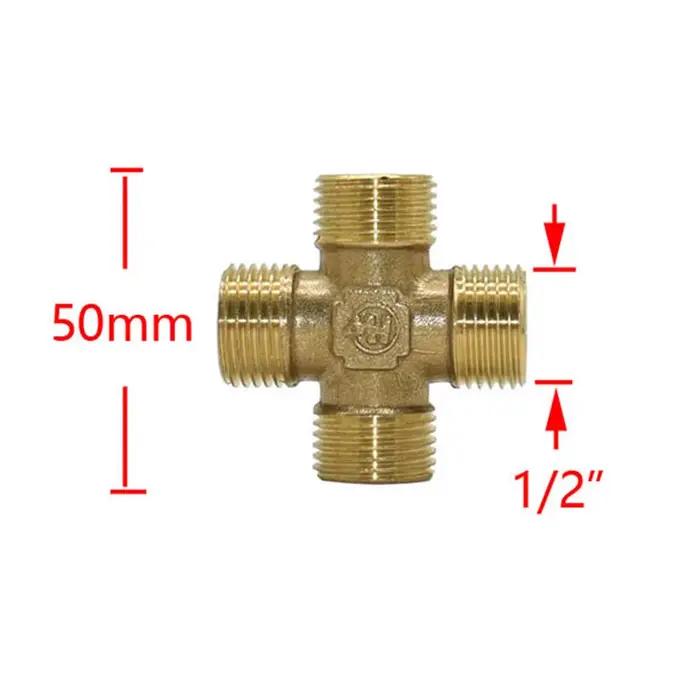Connecteur de Tuyau d'Eau Fileté en Métal et Cuivre, en Forme de T, 1/2, 3/4 Pouces, Laiton, 1/2, 3/