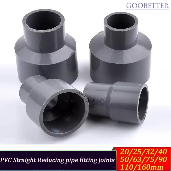 Raccord réducteur droit en PVC 20/25/32/40/50/63/75/90/110/125/160/200mm pour tuyau d'eau, irrigatio