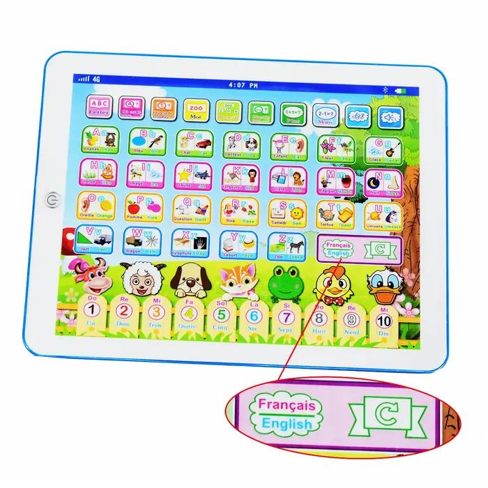 Tablette d'apprentissage bilingue française et anglaise, jouet pour apprendre l'alphabet, les chiffr