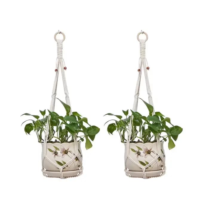 Panier suspendu pour plantes en macramé fait à la main, support pour Pots de jardin, balcon, décorat