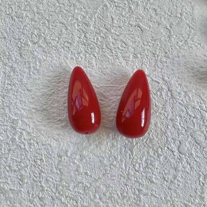 Accessoires japonais simples en résine, couleur unie, trou droit 3D, goutte d'eau, pour boucles d'or
