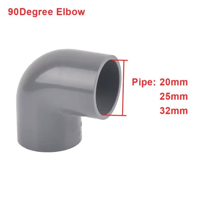Connecteur de tuyau en PVC, diamètre intérieur 20 25 32mm, coude droit, adaptateur de tuyau d'eau en