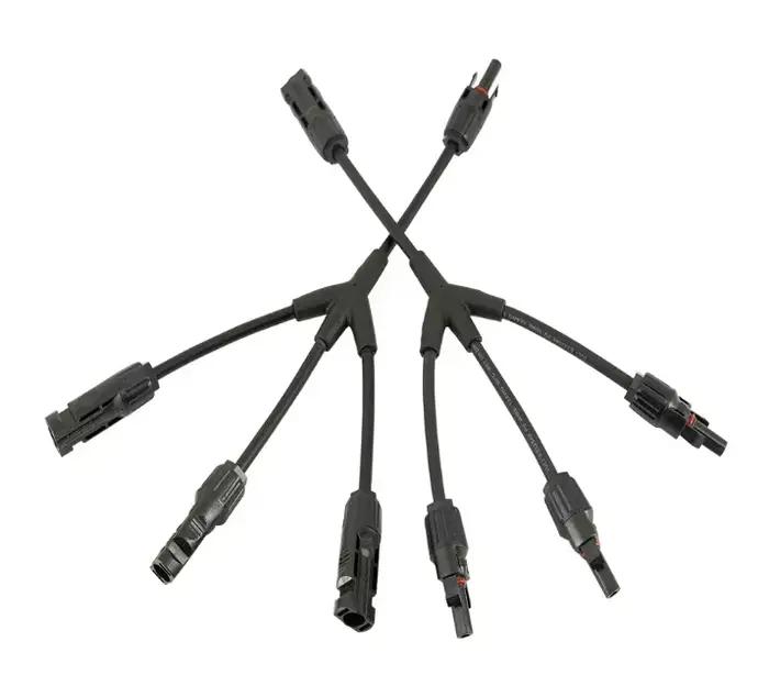 1 paire de connexion parallèle de branche Y 3 à 1, connecteur PV 1000V 30A avec câble solaire 4 mm2