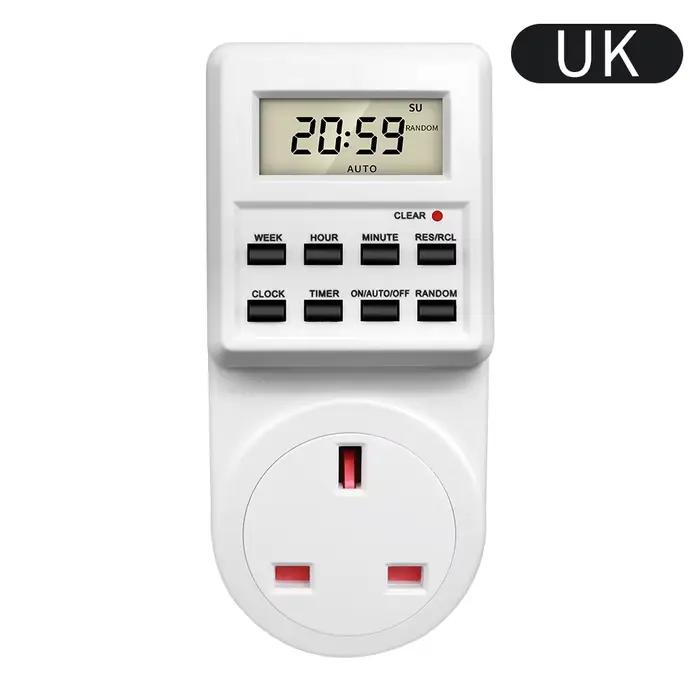 Prise Minuterie Électronique Numérique Programmable 24 Heures Cyclique pour Cuisine, Compatible Pris