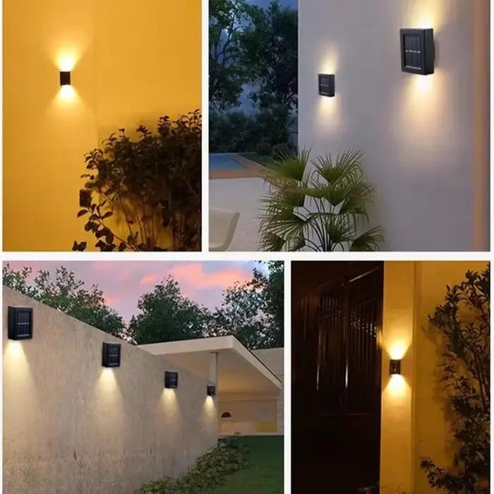 Applique Murale Solaire Étanche à 4LED pour Décoration de Jardin, Luminaire Décoratif d'Extérieur, 6