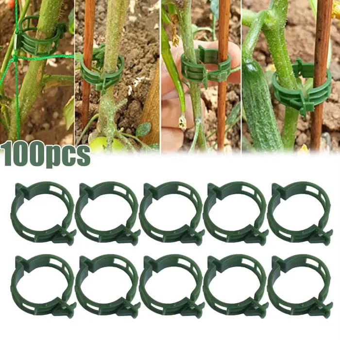 Clips de Support pour plantes, 100 pièces, attaches en plastique, Clips de piquet en treillis, Suppo