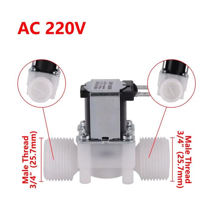 DC 12V AC 220V électrovanne d'entrée électrique normalement fermée 1/2 "3/4" 1/4 "N/C électrovanne d