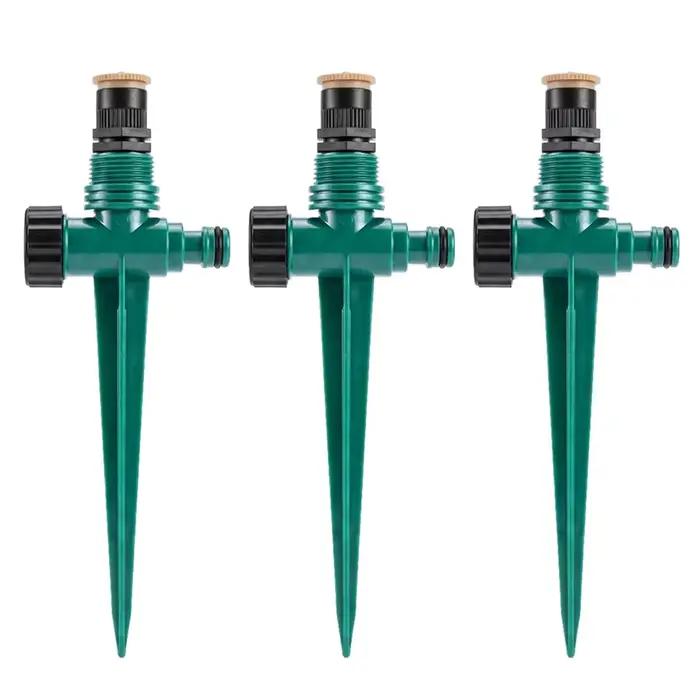 3 pièces 360 ° Arroseur de pelouse automatique rotatif avec buse réglable, système d'arrosage ente