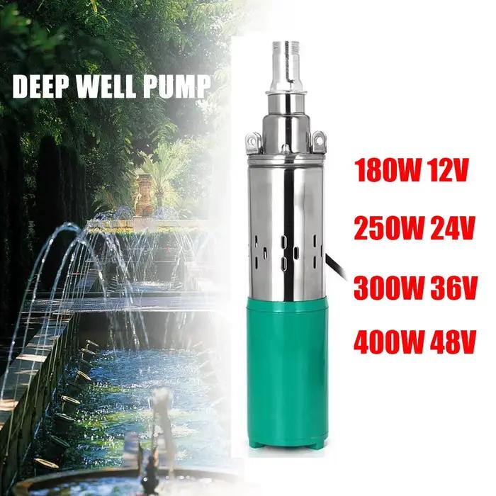 Pompe à eau solaire de puits profond cc 12V 24V 36V 48V 180W 250W 300W 400W pompe à eau solaire pomp