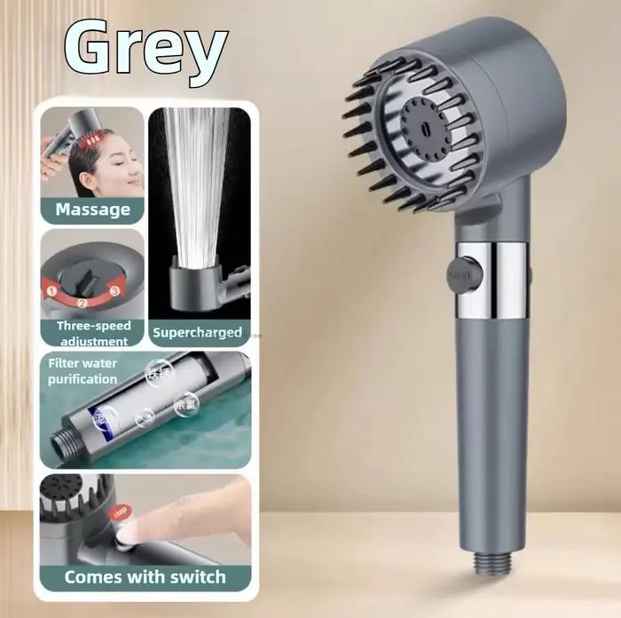 Pommeau de douche avec filtre, boutons de douche haute pression, arrêt à une touche, système de douc
