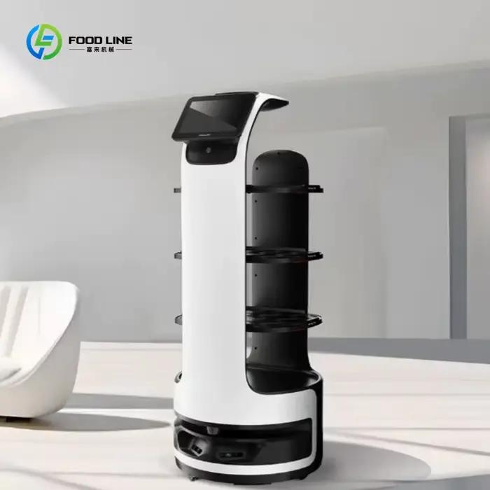 Robot de livraison de nourriture commercial avec plusieurs plateaux réglables pour les applications