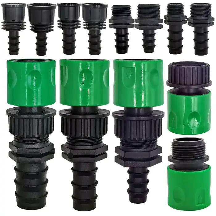 WUJIE 3/4 ''connecteur rapide mamelon EURO Barb adaptateur fileté pour 16mm 20mm PE tuyau jardin sys