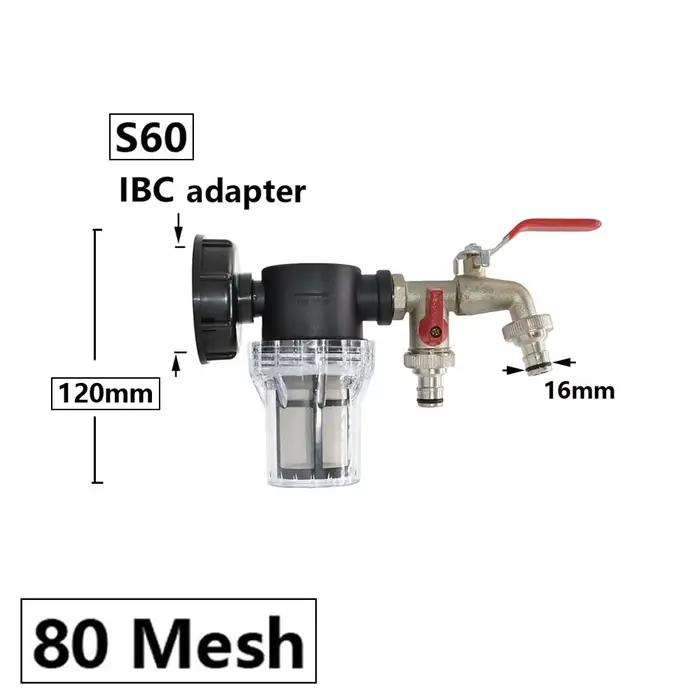 Filtre d'arrosage 1/2 3/4 1 pouce pour adaptateur de robinet de réservoir IBC S60 tonnes Joint de ba