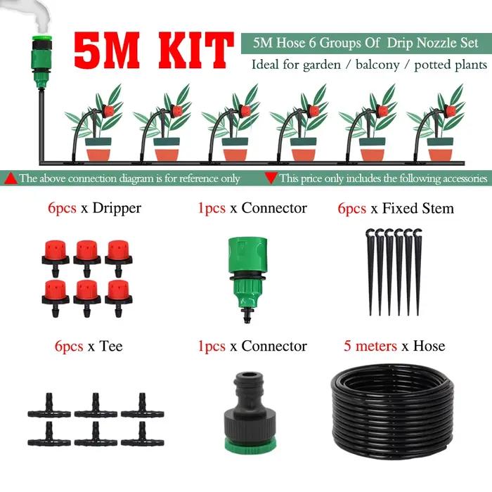 Kit d'arrosage automatique pour jardin et serre, goutteurs réglables, système d'irrigation goutte à