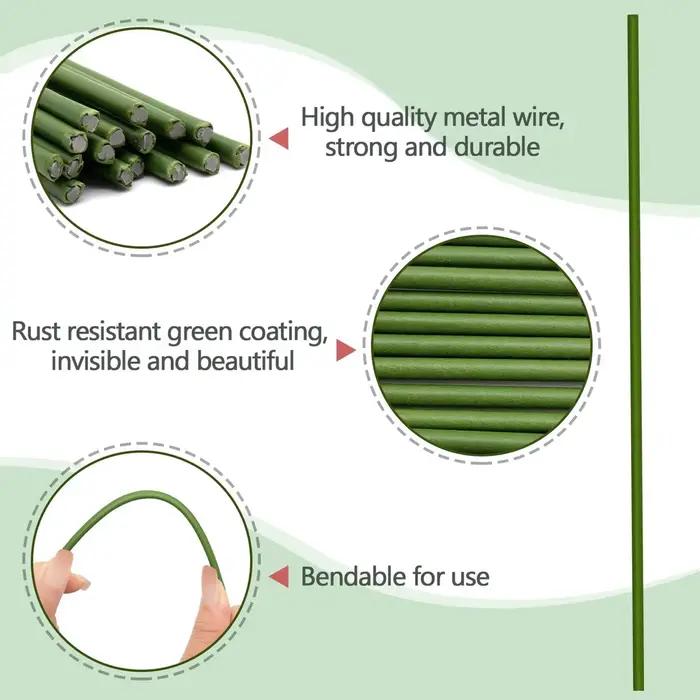 Piquets de Support de plantes pliables à tige unique, 16 pouces/40cm, vert, pour plantes d'intérieur