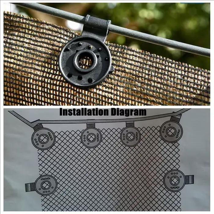 20/50 pièces Pinces en plastique robustes à verrouillage pour fixation de toile d'ombrage de serre,