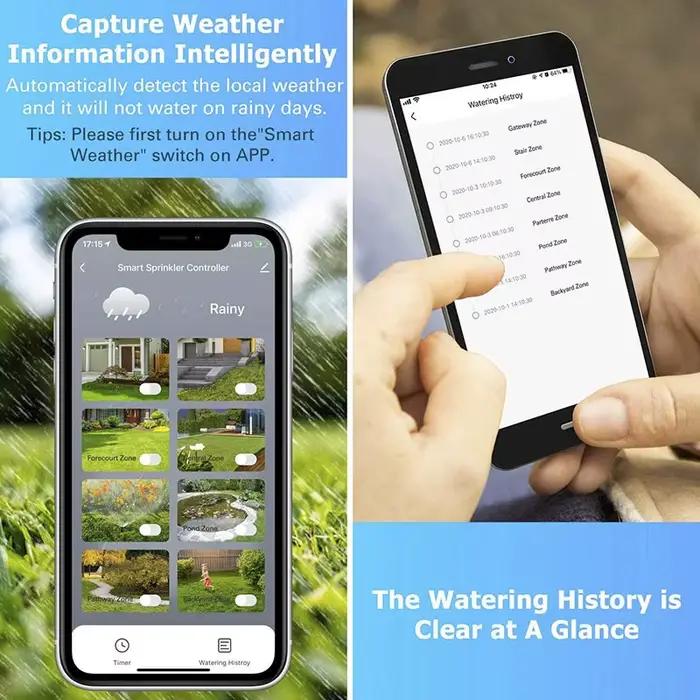 Minuterie d'arrosage de jardin intelligente, contrôleur d'irrigation WiFi, électrovanne d'eau d'irri