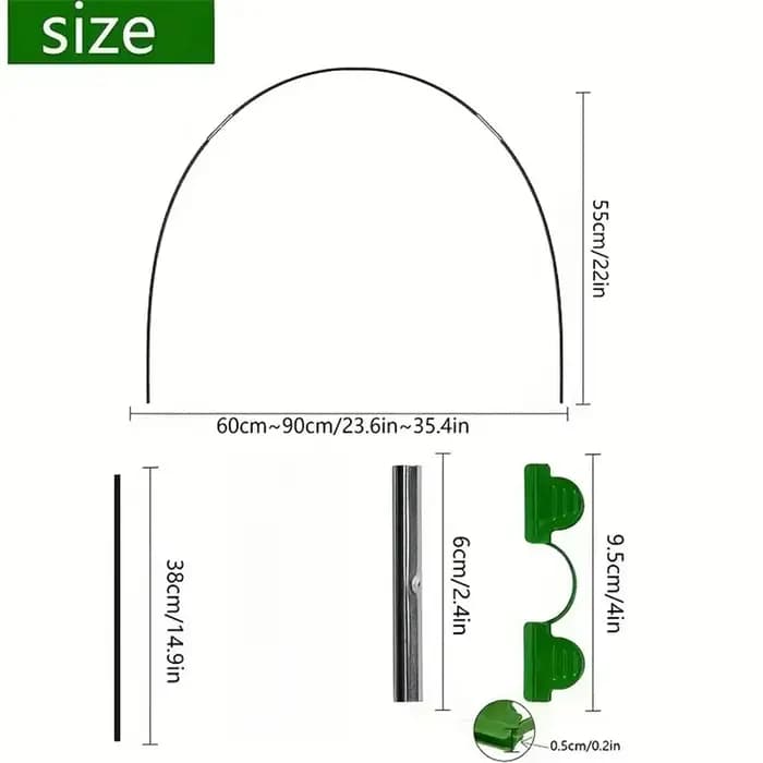 18 pièces/30 pièces, cerceaux de serre, cadre de cerceaux de jardin pour Tunnel de jardinage stable,