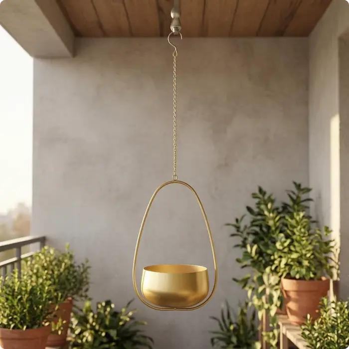 Jardinière suspendue en forme de larme, panier suspendu peint lisse, décoration de jardin, décoratif