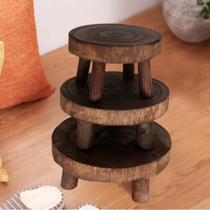 Étagère de support de plante durable, tabouret en bois créatif, porte-pot succulent de haute qualité