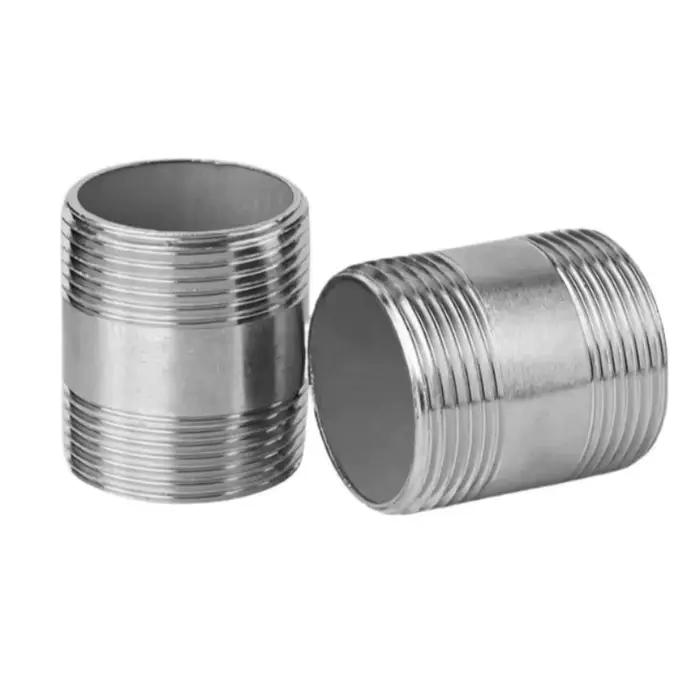Tétine ronde mâle courte 1/8 "1/4" 3/8 "1/2" - 4 "NPT BSPT, connecteur en acier inoxydable 304 316,