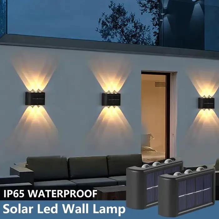 Applique Murale Solaire Étanche à 4LED pour Décoration de Jardin, Luminaire Décoratif d'Extérieur, 6