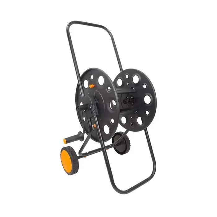 Chariot enrouleur de tuyau d'arrosage métallique robuste, support de rangement pour tuyau d'eau pour