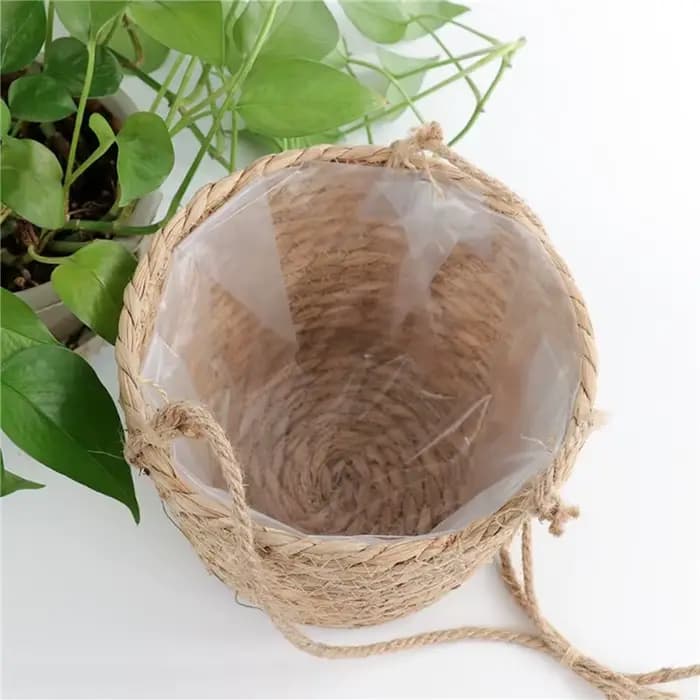 Jardinière suspendue en macramé, panier de rangement pour plantes, corde de Jute tissée, support de