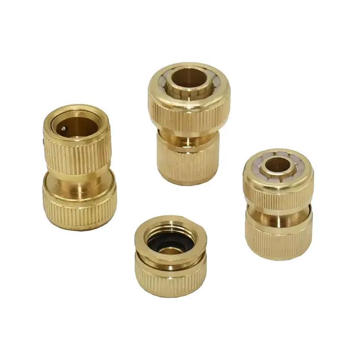 Connecteur rapide à filetage 1/2 3/4 5/8 1 ", adaptateur d'arrosage de jardin en laiton, tuyau en cu