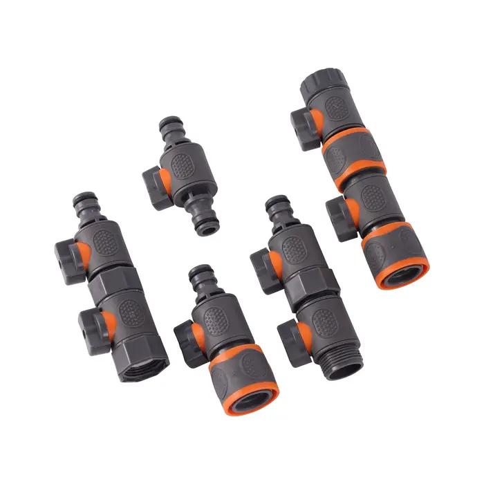 Valve marche/arrêt pour tuyau d'arrosage 1/2 "3/4" 1 ", connecteur rapide, adaptateur de robinet mâl