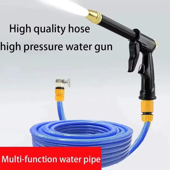 1 jeu de tuyaux de lavage de voiture à pression d'eau réglable avec pistolet de pulvérisation pour a
