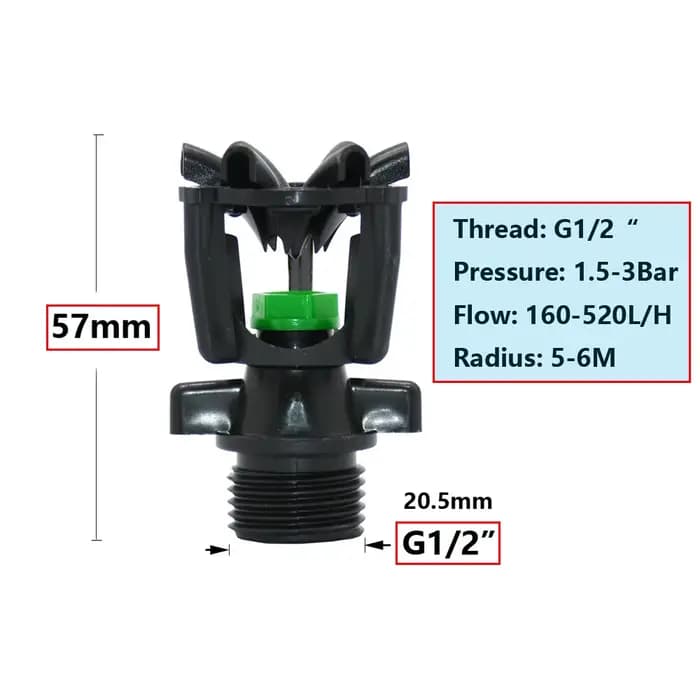 Arroseur rotatif pour pelouse de jardin, buse de diffusion à filetage mâle, arrosage rotatif automat