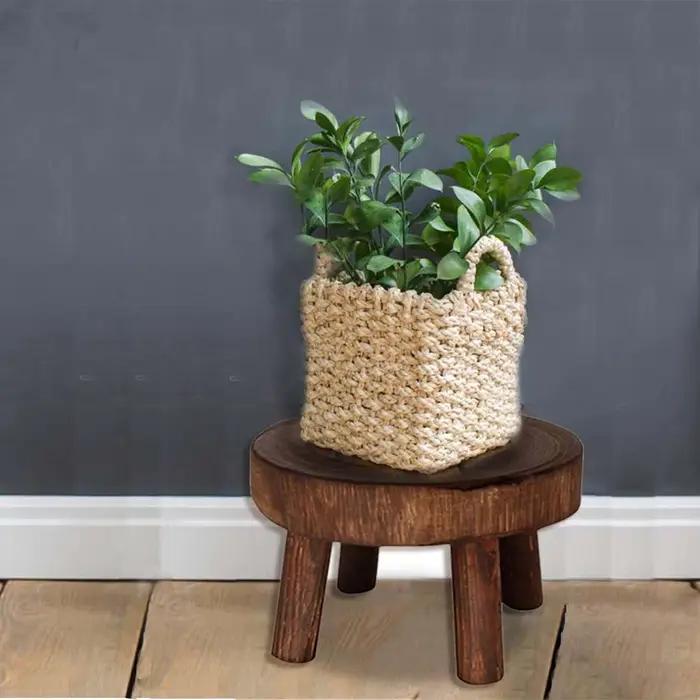 Étagère de support de plante durable, tabouret en bois créatif, porte-pot succulent de haute qualité