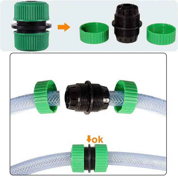 Kit de Raccord Rapide pour Tuyau d'Arrosage, Raccord de Réparation pour Système d'Irrigation, 16mm