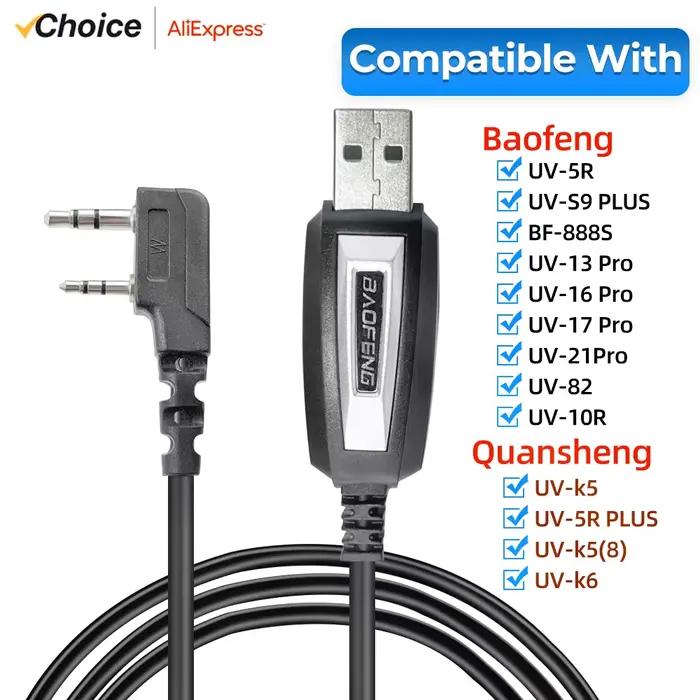 Câble de programmation Baofeng câble de programmation USB avec CD pour Baofeng UV5R UV82 BF888S Bf-5rh 13plus
